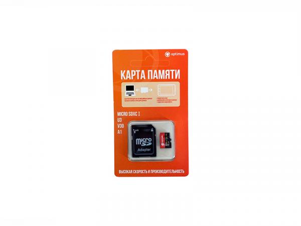Карта памяти с адаптером Optimus MicroSDXC 128Gb - картинка 1